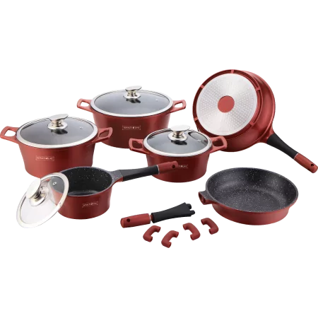 Batterie de cuisine en revêtement de marbre 14 pcs