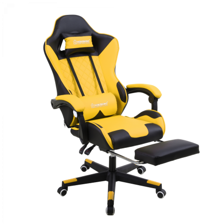 Herzberg 8081: Chaise de jeu et de bureau avec repose-pieds escamotable
