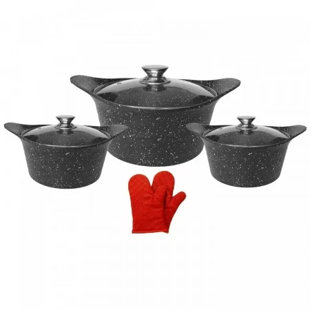 6 Pièces Asia Cooking Pot Avec Paire de Gants