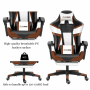 Herzberg HG-8082 : Chaise de Jeu et De Bureau Tricolore Avec Accent en Forme de T