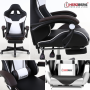 Herzberg HG-8082 : Chaise de Jeu et De Bureau Tricolore Avec Accent en Forme de T